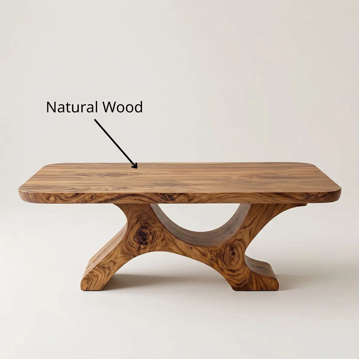 Modern Solid Wood Coffee Table – Sculptural Organic Design TH003-1365