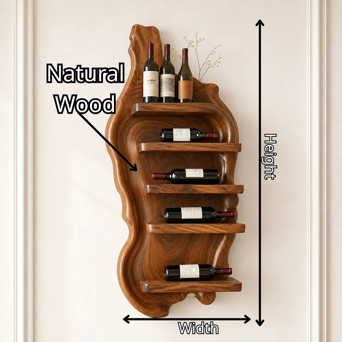 Rivercrest Sculptural Wall Wine Holder for Modern Homes & Wine Lovers TT006-2984