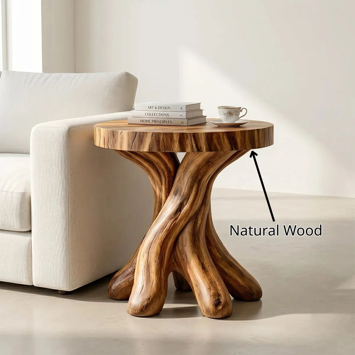 Twisted Root Solid Wood Side Table | Sculptural End Table TH003-6899