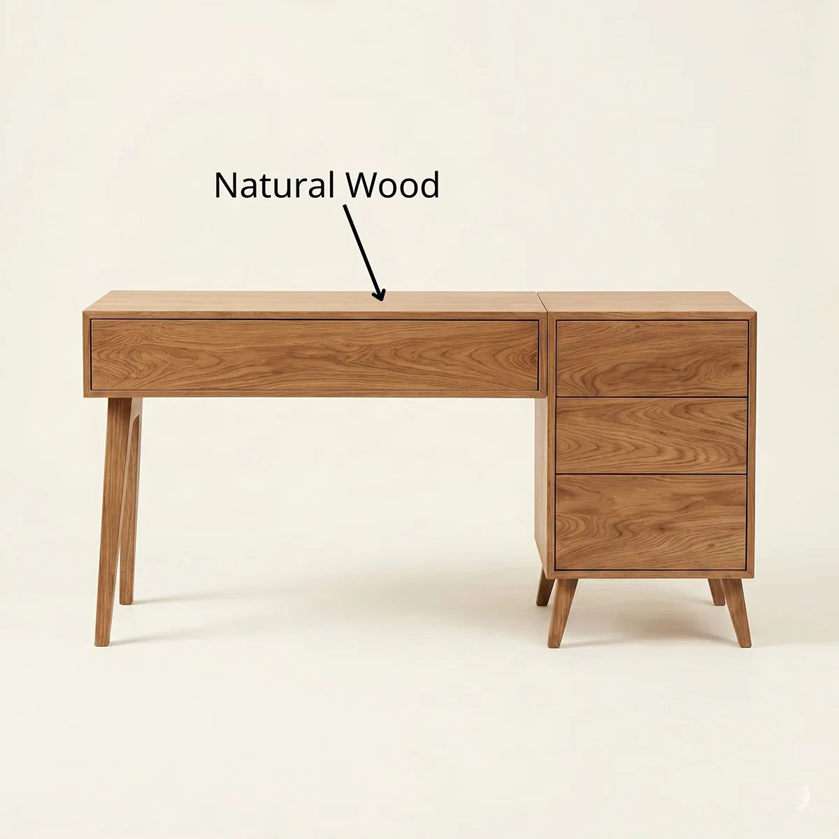 Modern Solid Wood Vanity Table with Side Drawers