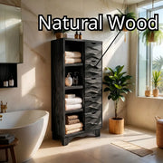Solid Wood Bathroom Storage Cabinet with Drawers