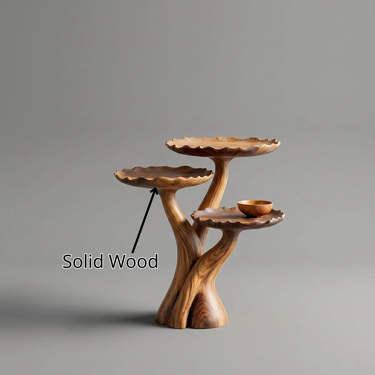 Tiered Leaf Solid Wood Side Table | Sculptural Display Table TH003-7691