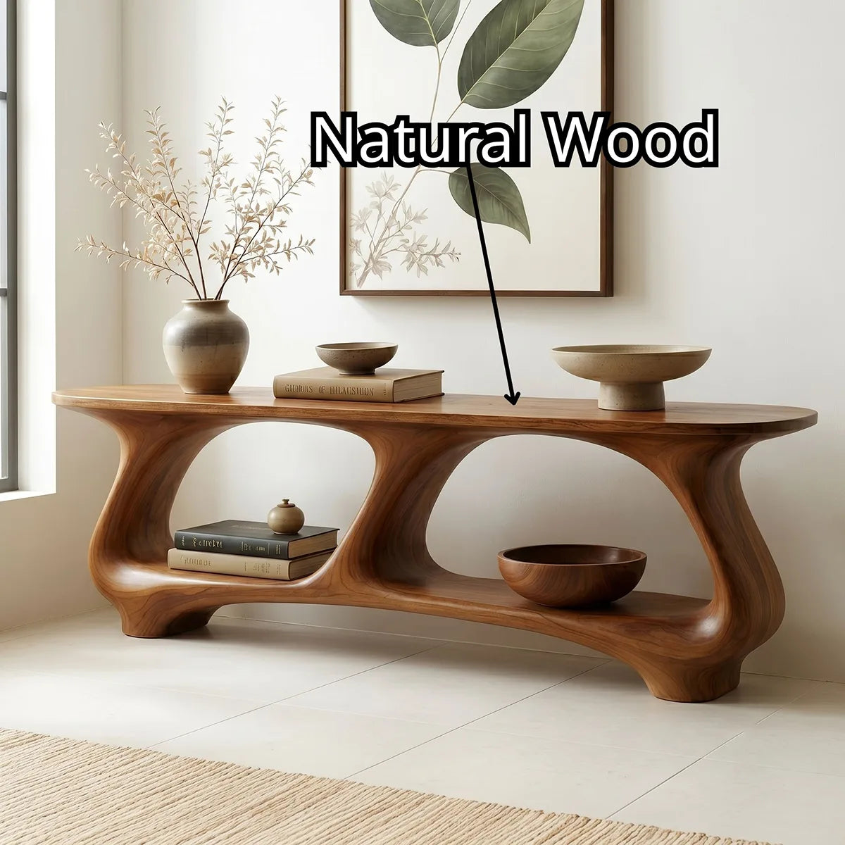 Luxury Solid Wood Console Table – Contemporary Entryway Accent Table