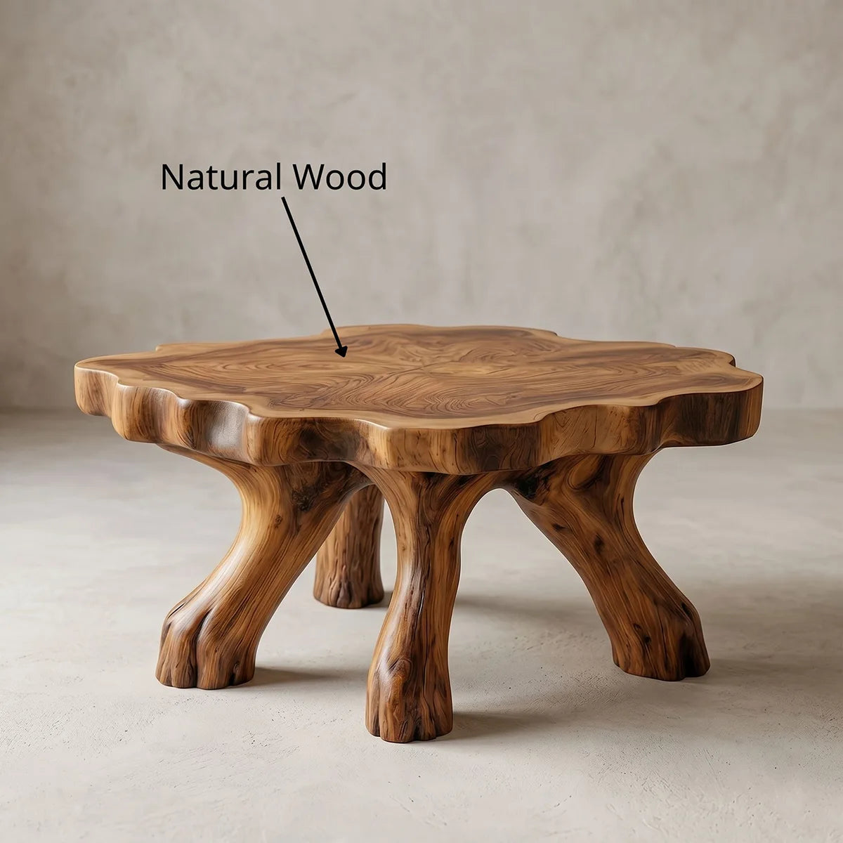 Sculptural Solid Wood Coffee Table with Tree Root Legs TH003-3728