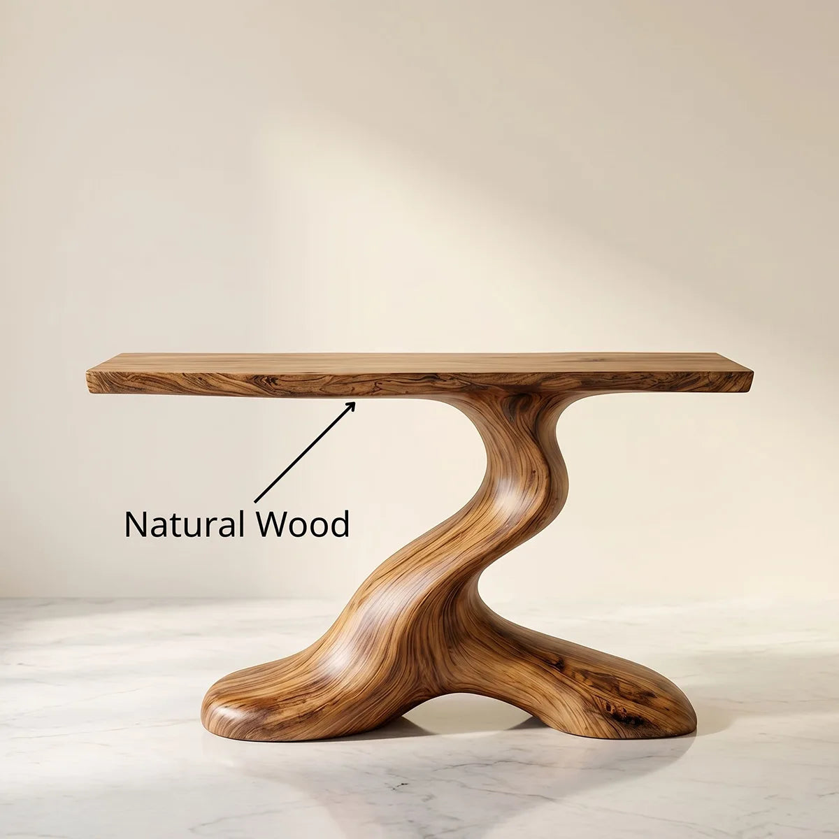 Luxury Solid Wood Console Table | Sculptural Entryway Table