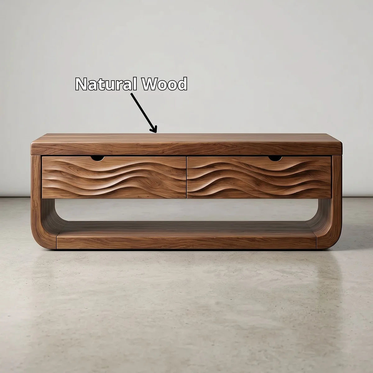 Contemporary Console Bench with Sculpted Wave Drawer Fronts TH003-7011