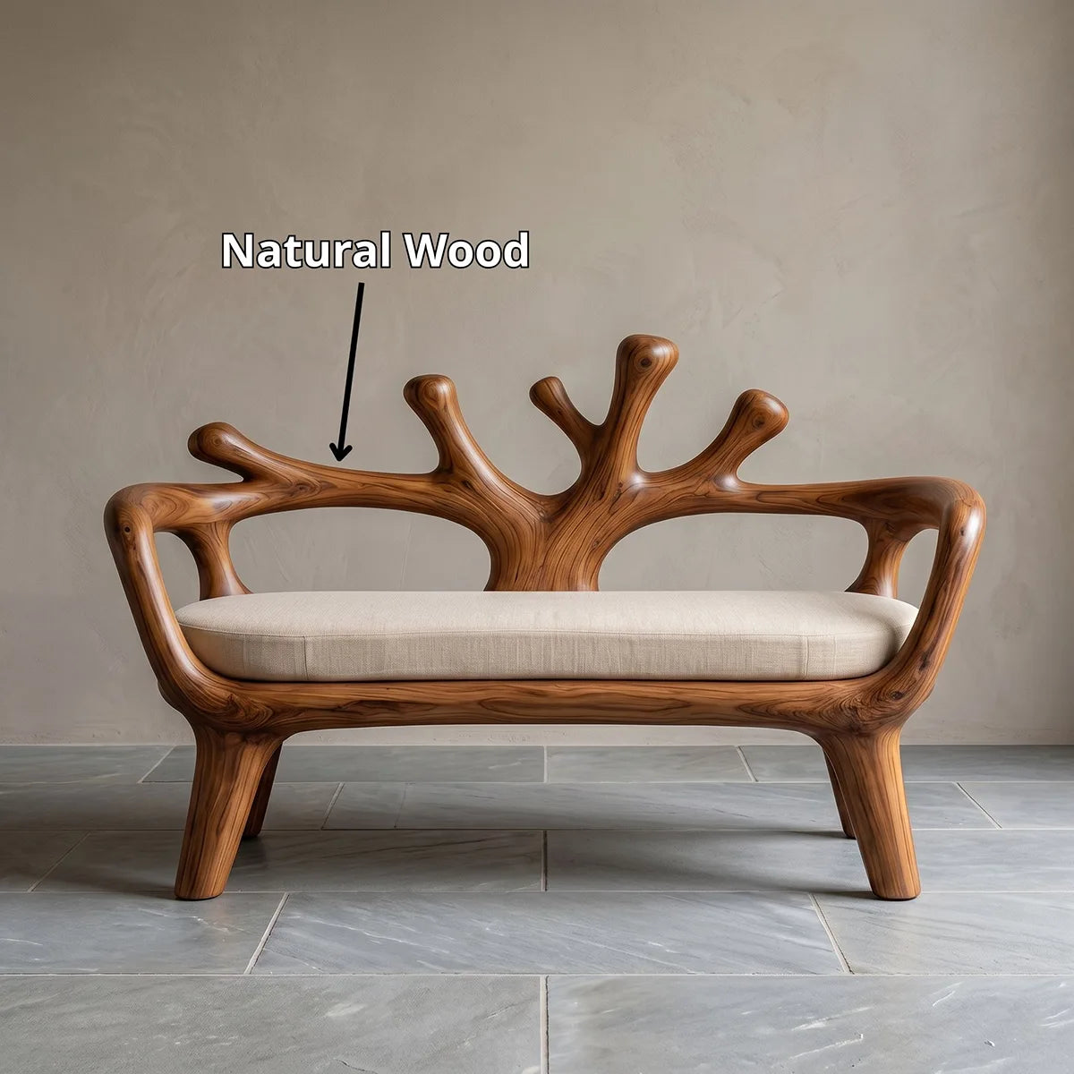 Tree Branch Accent Bench, Organic Sculptural Entryway Seating TH003-9301