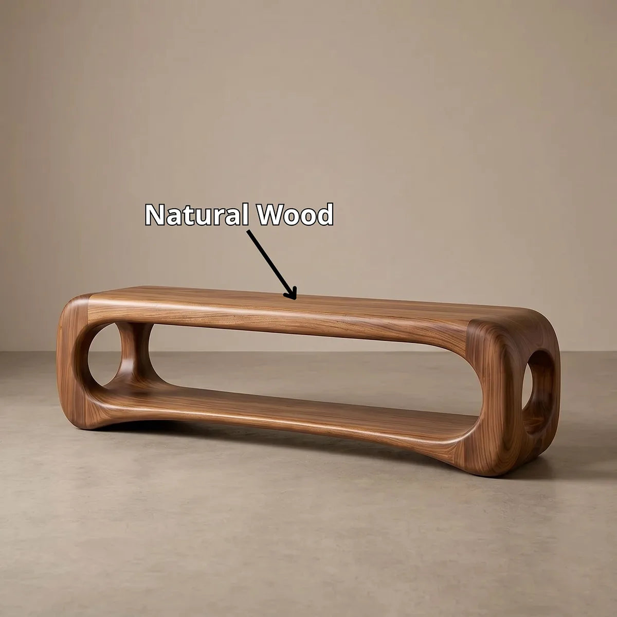Organic Sculptural Entryway Bench with Integrated Open Shelf TH003-1182