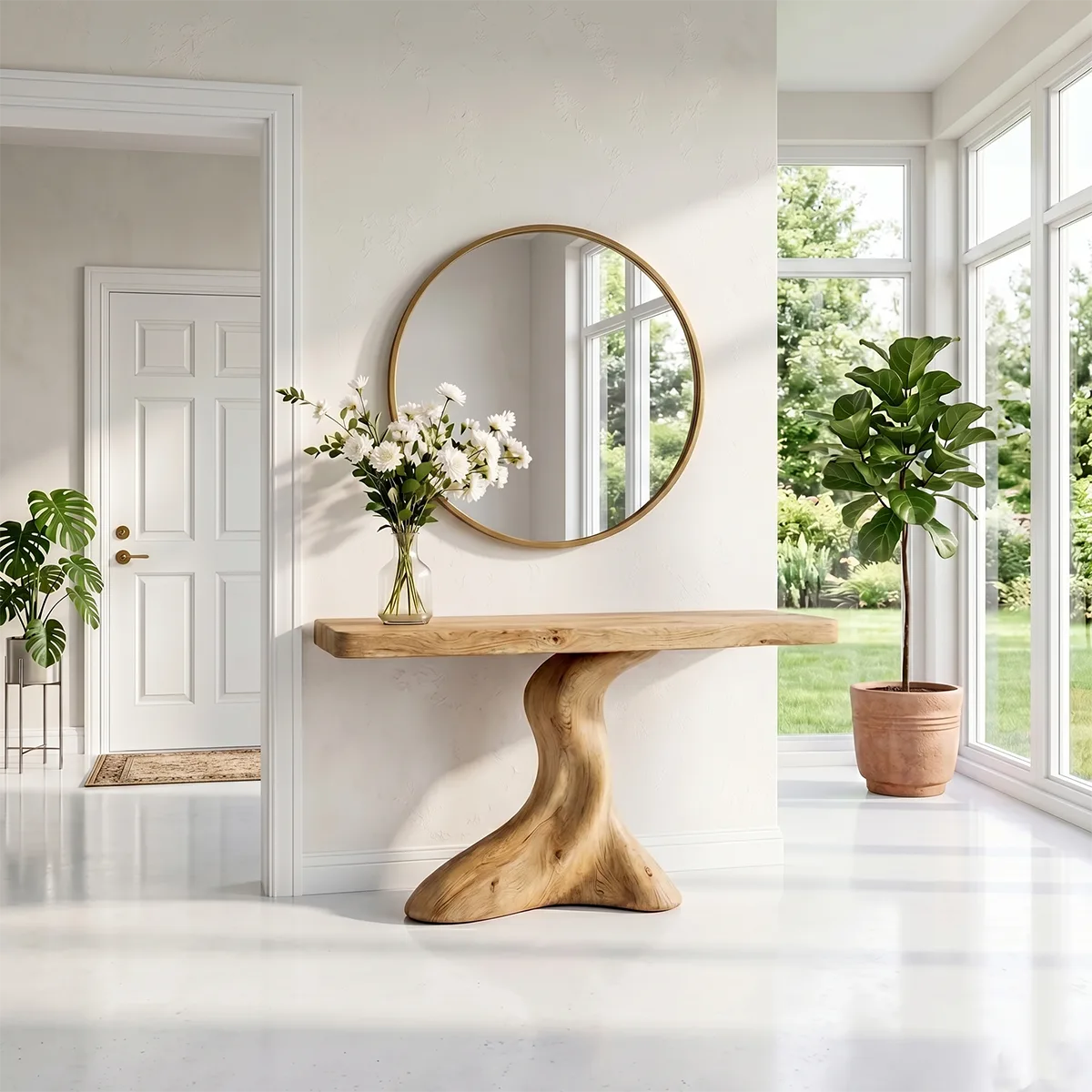 Organic Solid Wood Console Table – Luxury Hallway Accent