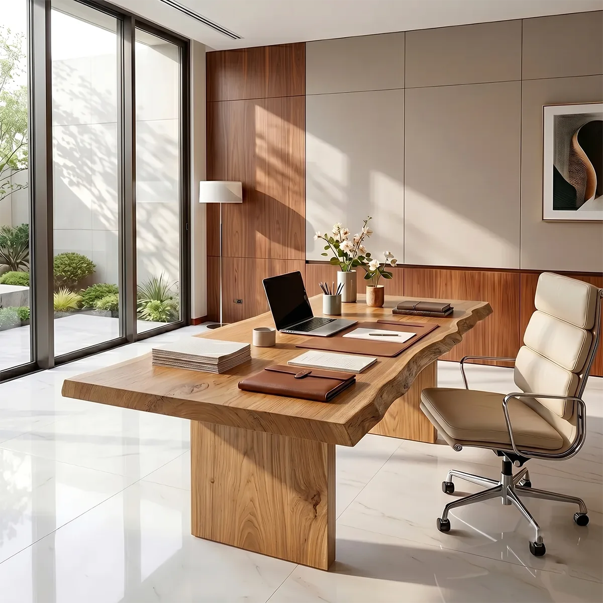 Live Edge Executive Desk | Modern Office & Conference Table TH003-7346