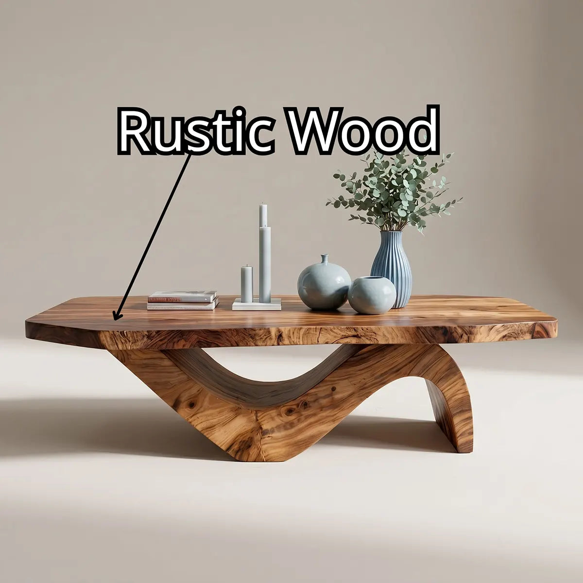Handcrafted Live Edge Wood Coffee Table for Modern Living Room TT006-8016