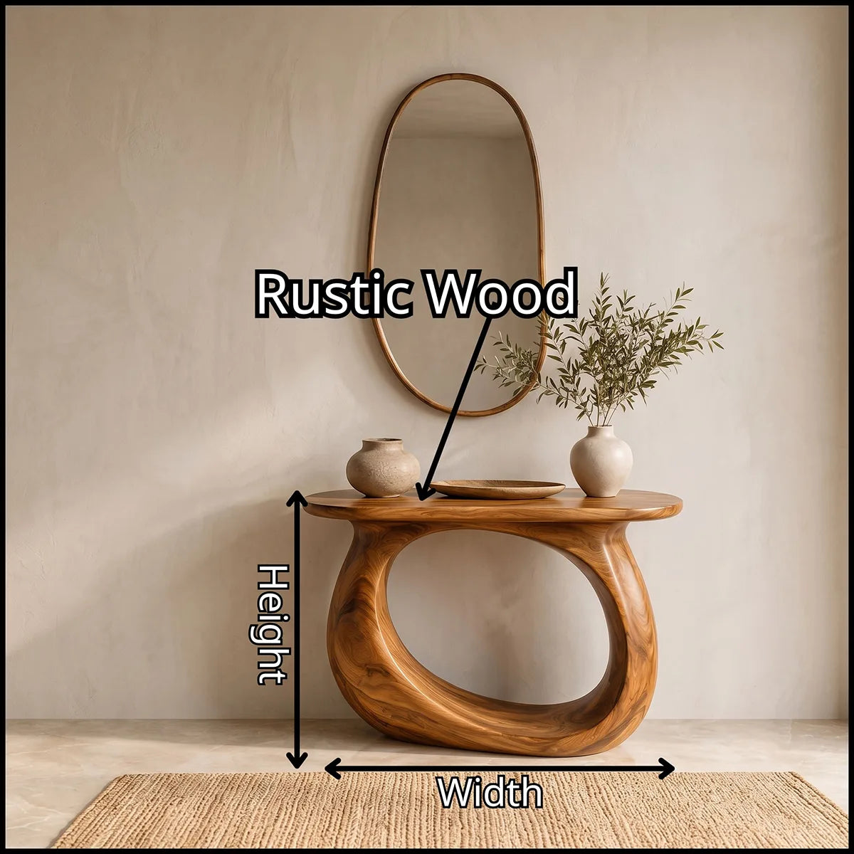 Modern Organic Console Table – Sculptural Contemporary Entryway Table TT006-1662