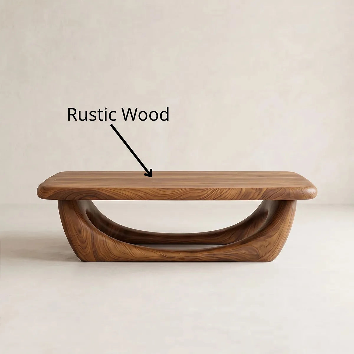 Modern Solid Wood Coffee Table – Sculptural Openwork Design TH003-7338