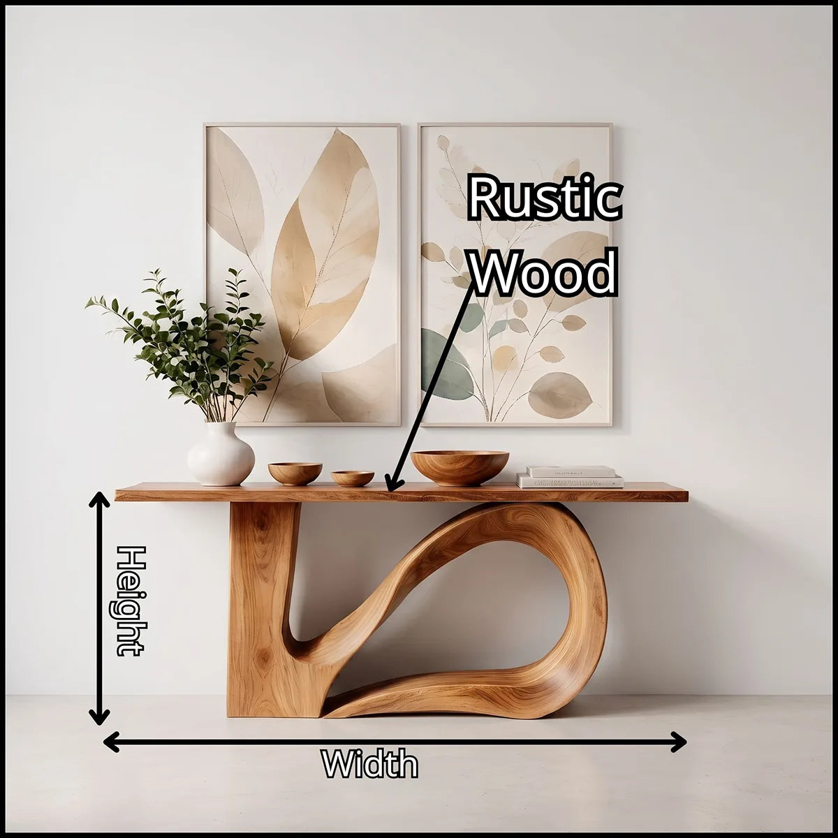 Modern Organic Console Table – Sculptural Asymmetrical Entryway Table TT006-6028