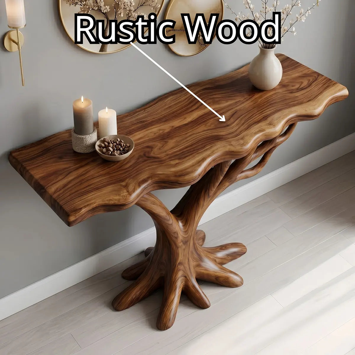 Organic Tree Root Console Table – Handcrafted Sculptural Entryway Table