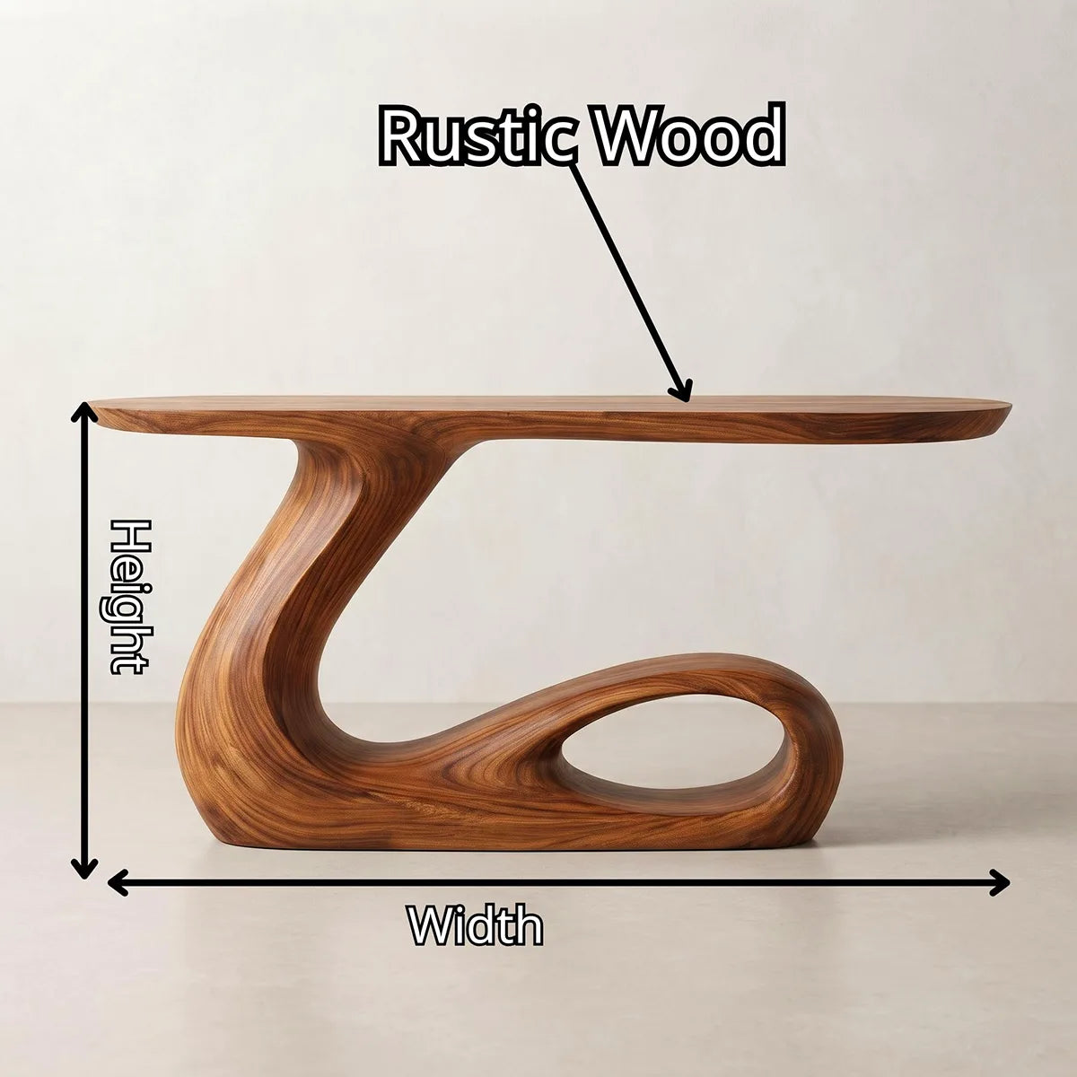 Modern Organic Console Table – Sculptural Wave Entryway Console Table TT006-8800