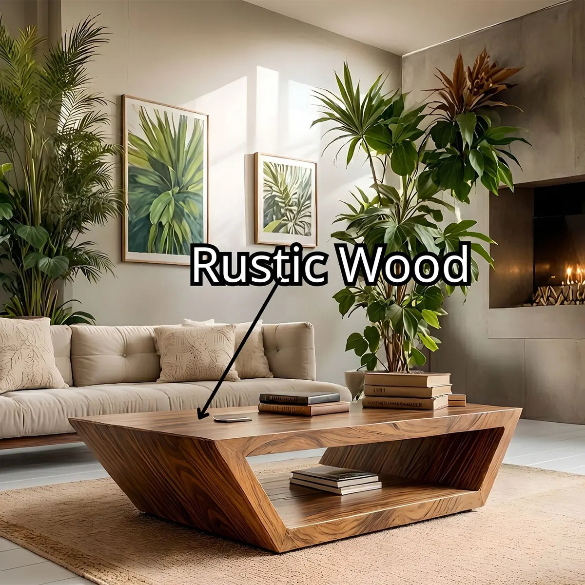 Modern Solid Wood Coffee Table with Open Shelf Storage TT006-2658