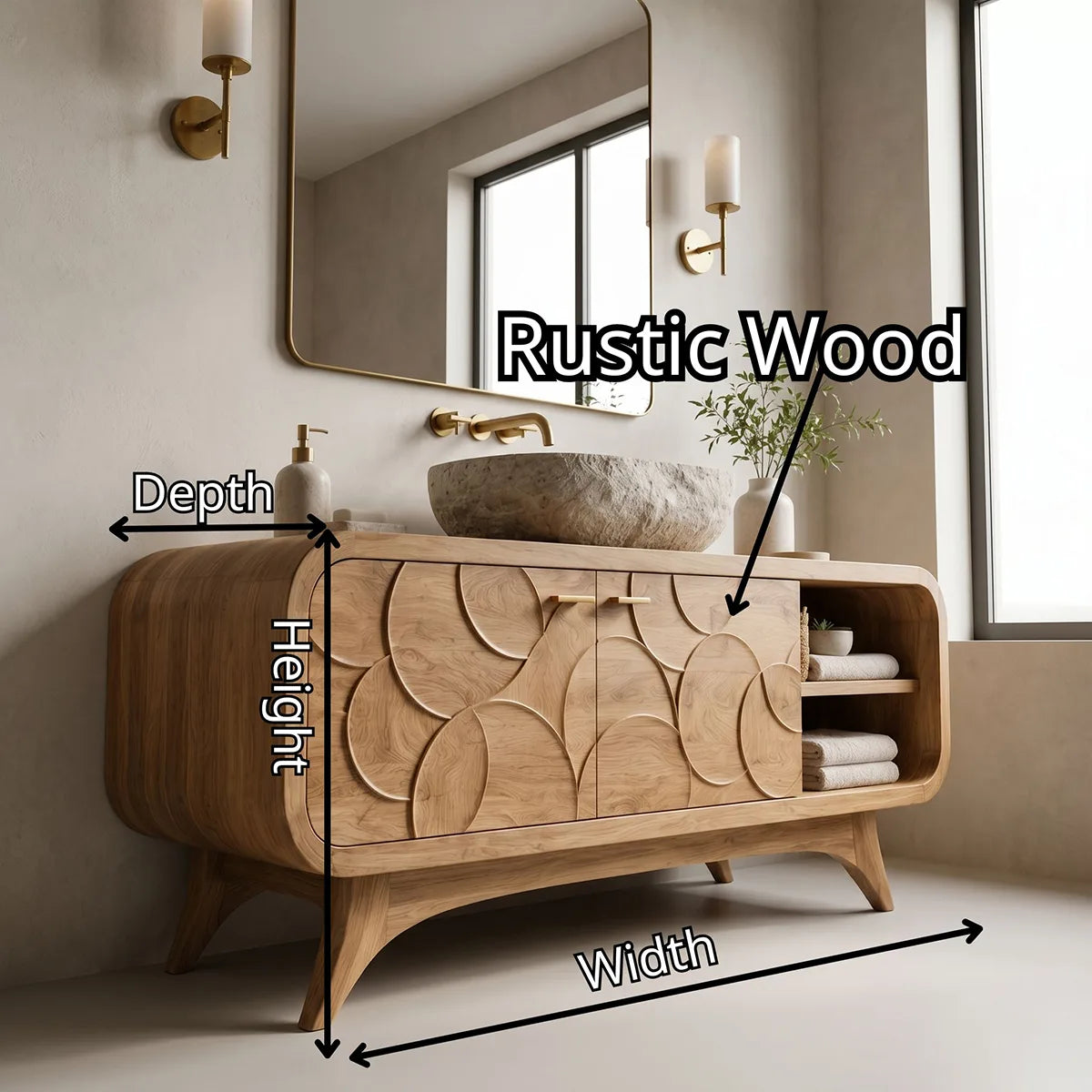 Modern Geometric Single Sink Bathroom Vanity Cabinet TT006-5339