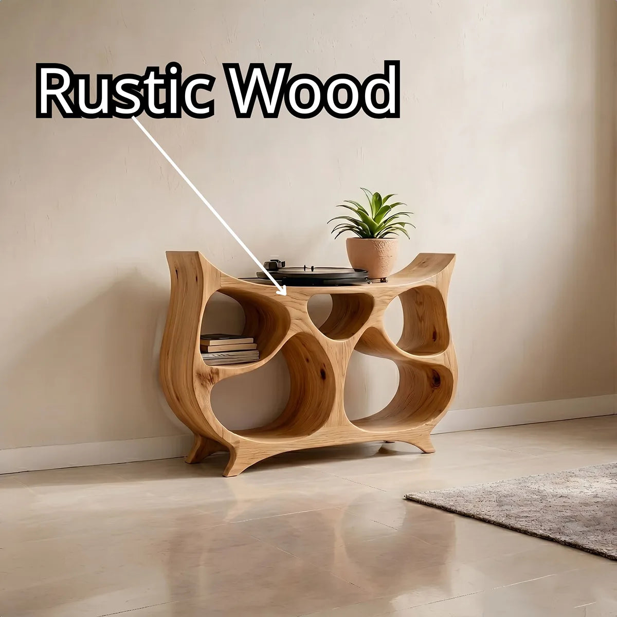 Luxury Solid Wood Record Player Table, Modern Record Player Stands