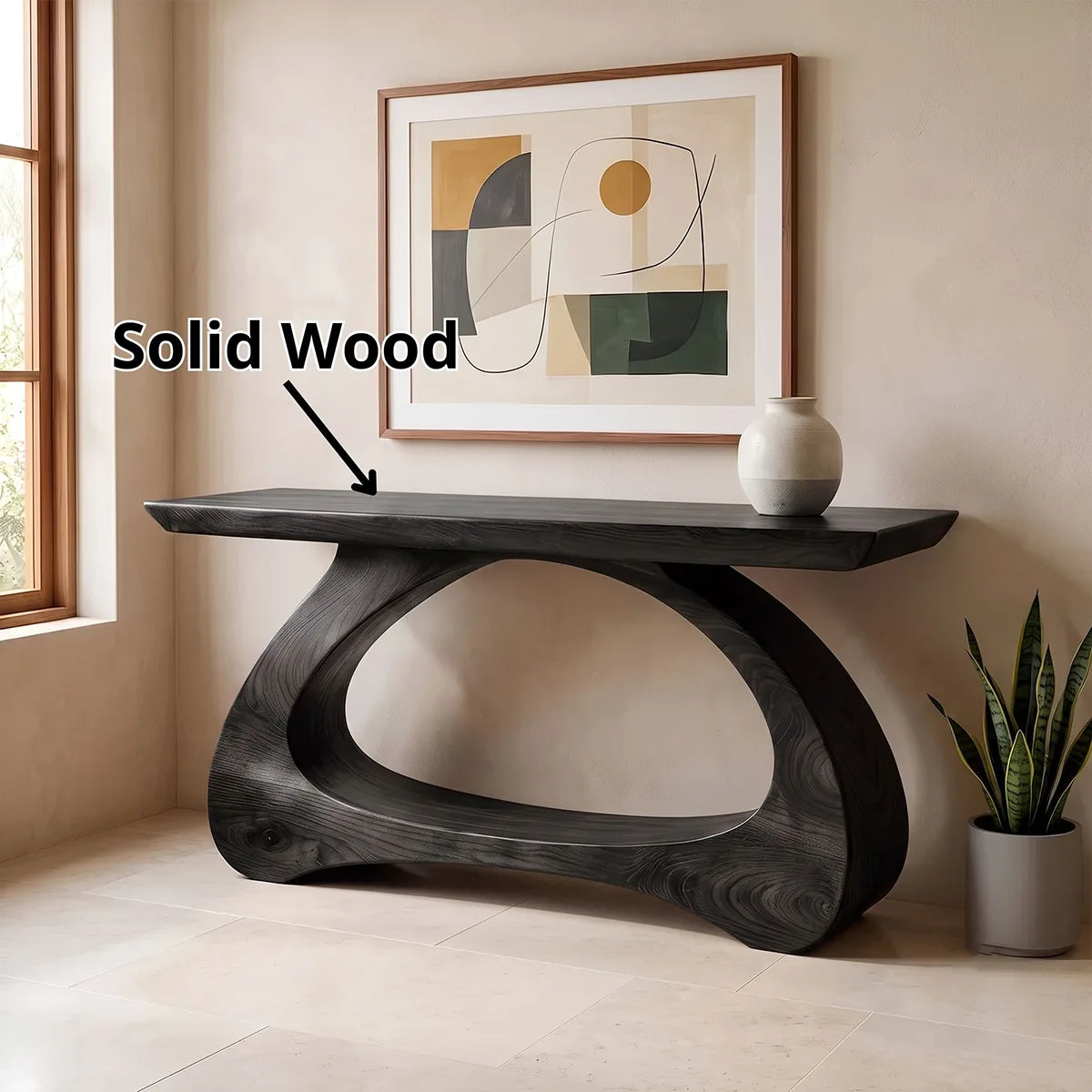 Modern Organic Console Table | Sculptural Entryway Hallway Sofa Table TH003-2093
