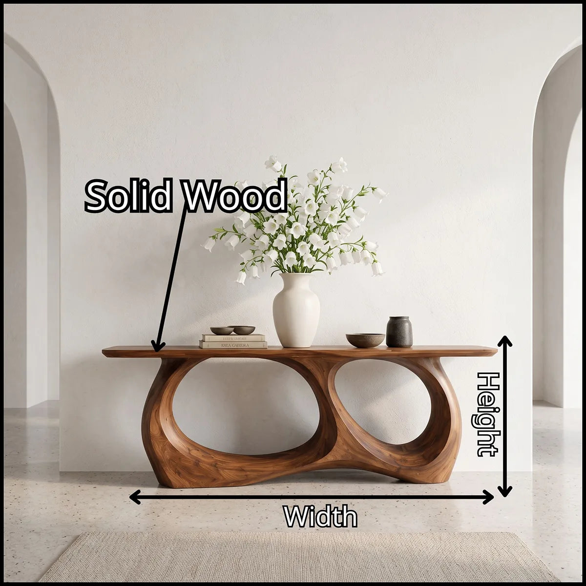 Modern Sculptural Console Table – Organic Contemporary Entryway Table TT006-5674