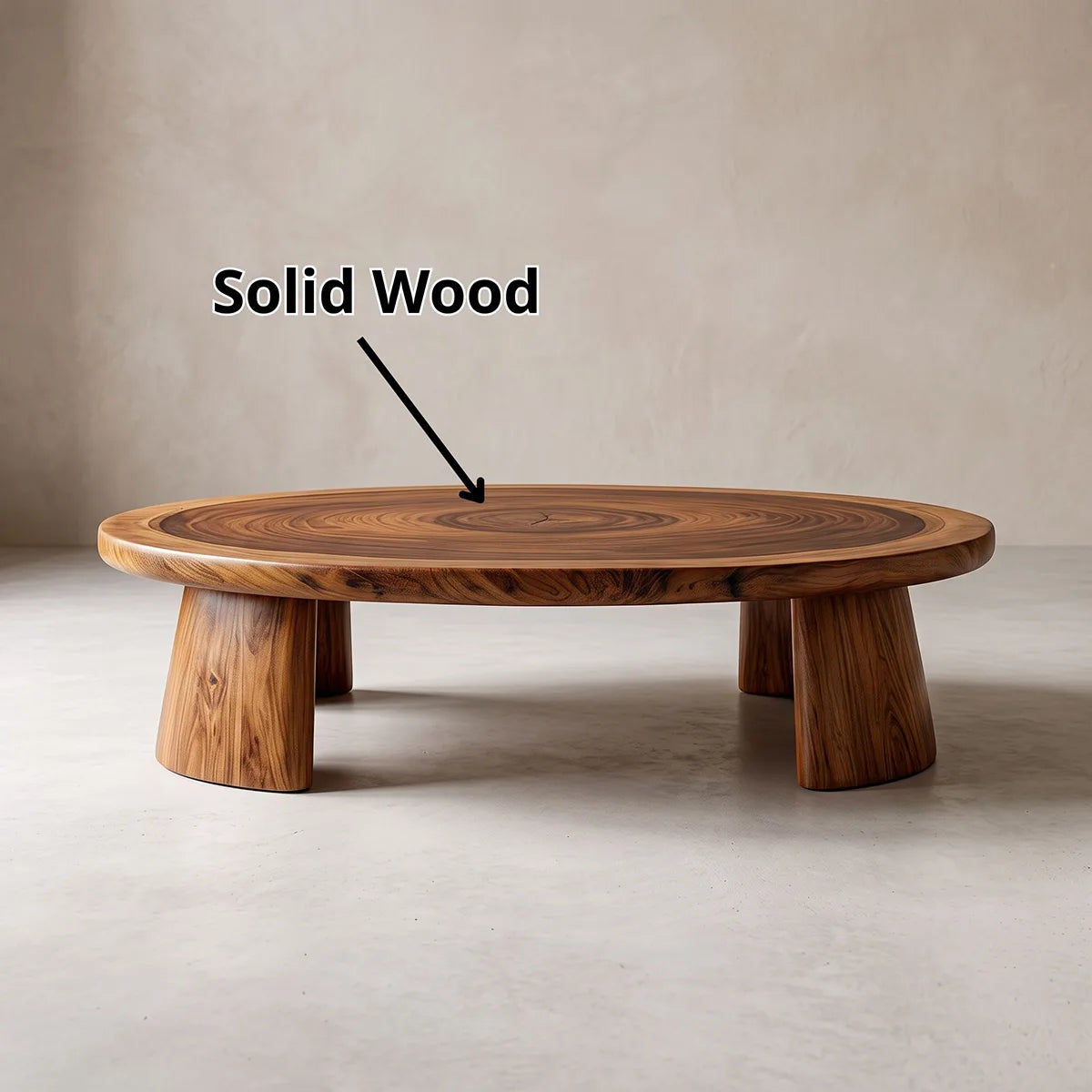 Modern Elliptical Coffee Table | Organic Wood Coffee Table for Living Room TH003-8585