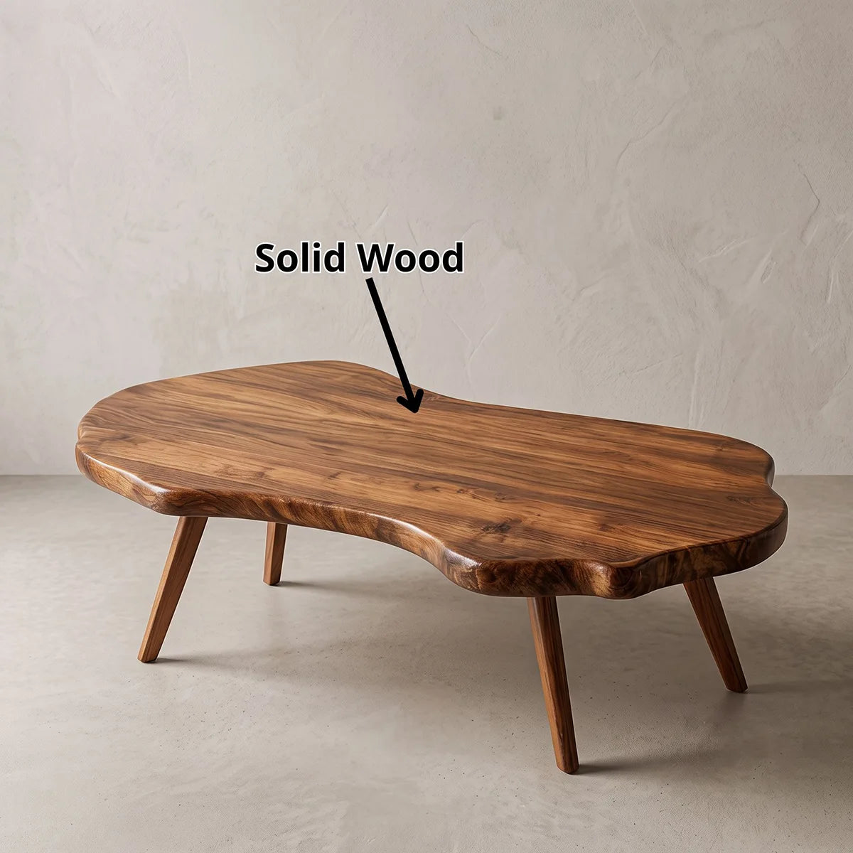 Modern Live Edge Coffee Table | Organic Solid Wood Coffee Table for Living Room TH003-3737