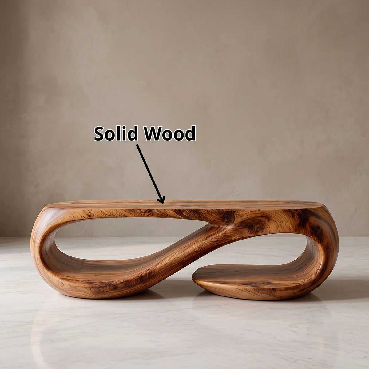 Modern Oval Coffee Table | Sculptural Loop Base Center Table for Living Room TH003-6081