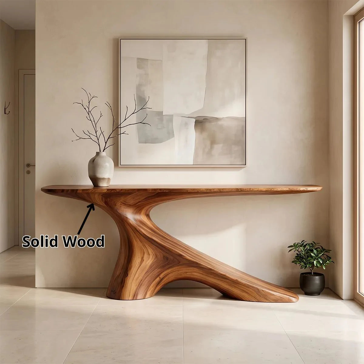 Modern Organic Console Table | Sculptural Entryway Hallway Accent Table TH003-5210