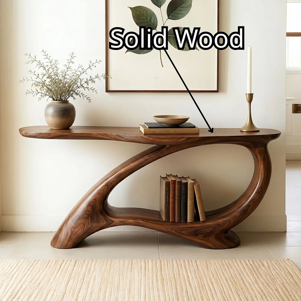 Sculptural Solid Wood Console Table | Modern Organic Furniture