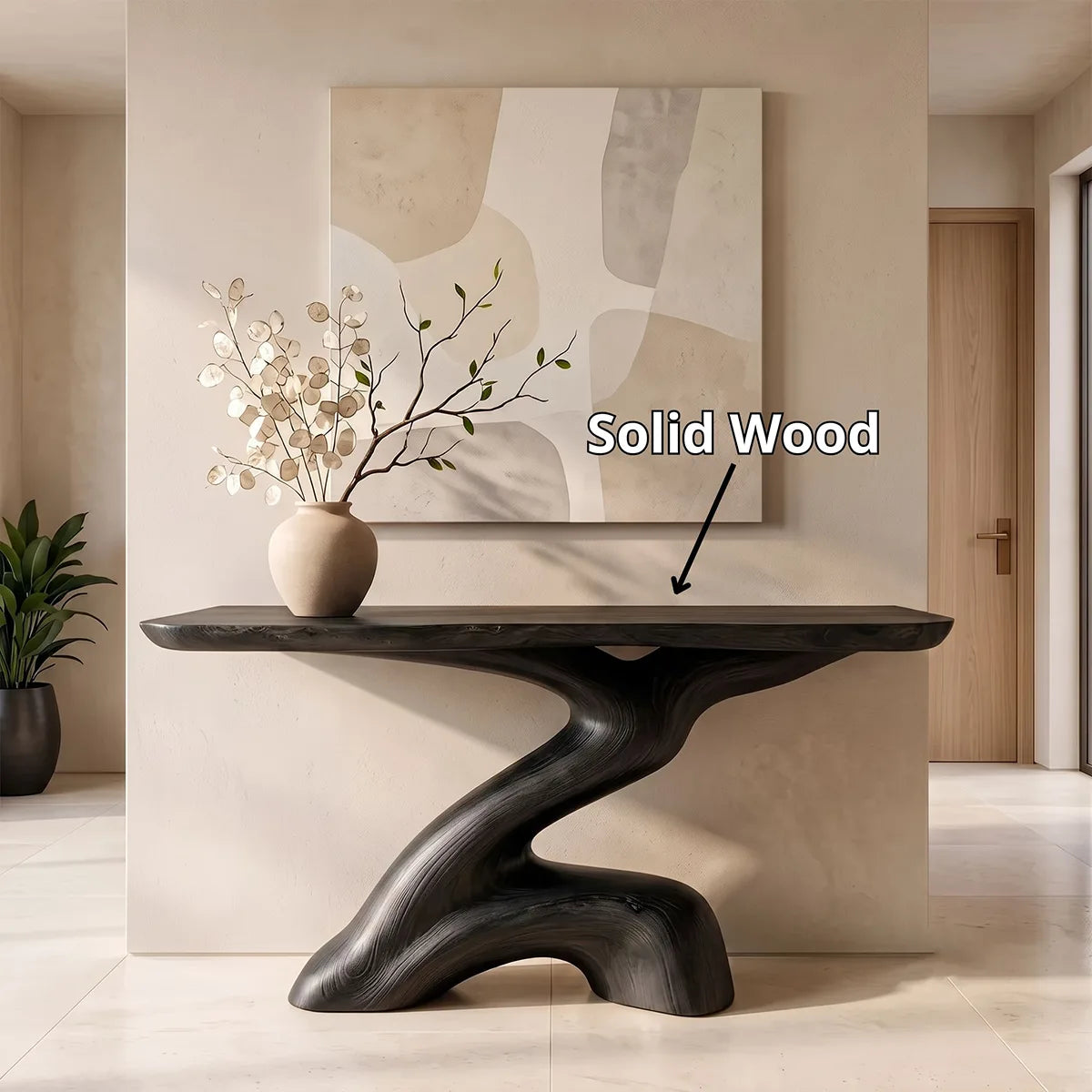 Modern Organic Console Table | Sculptural Entryway Hallway Accent Table TH003-3918