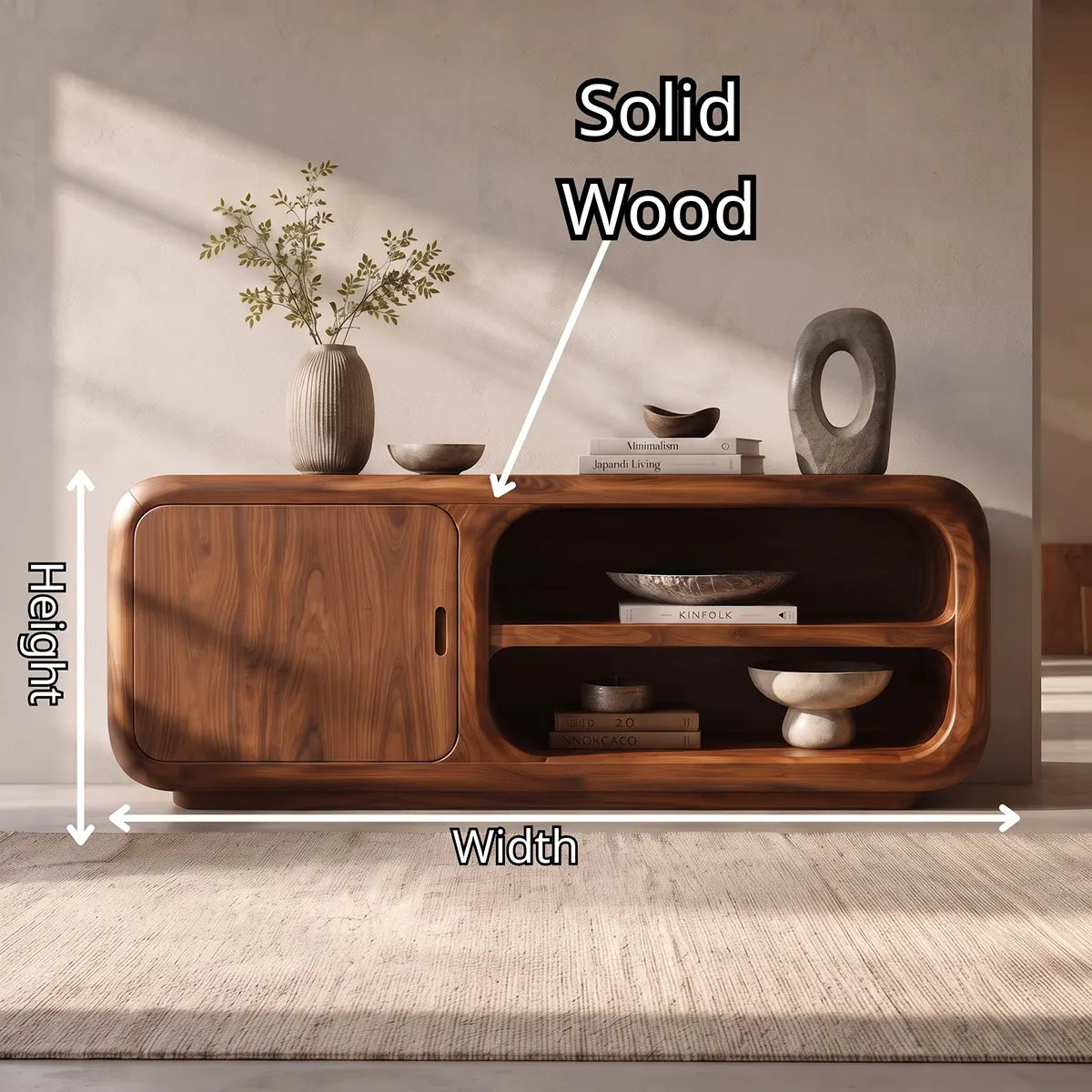 Modern Organic Storage Console Table – Contemporary Entryway Console Table TT006-5400