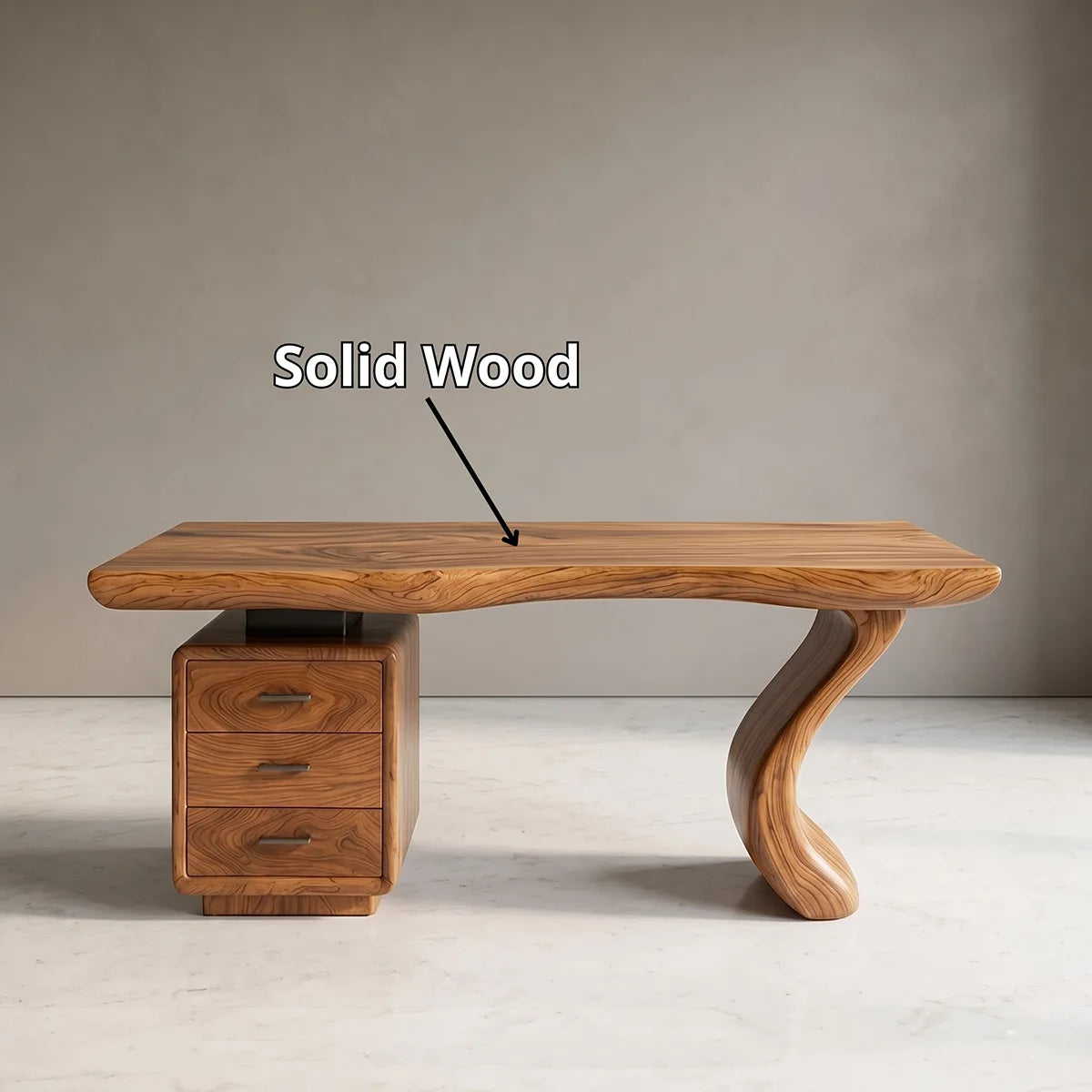 Luxury Executive Desk with Drawers | Modern Sculptural Office Furniture TH003-3343