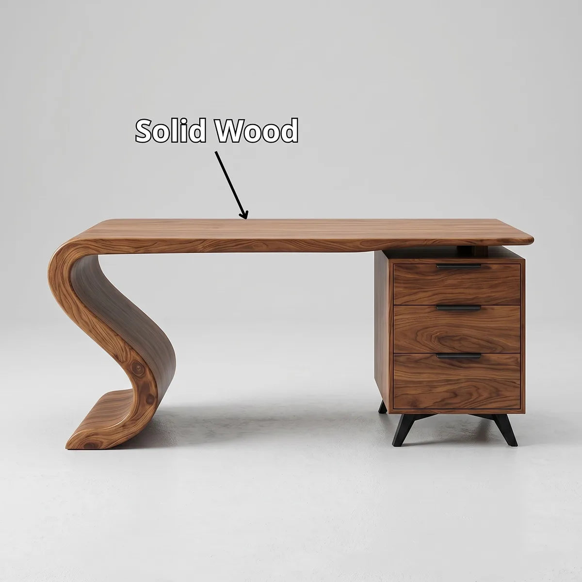 Modern Waterfall Executive Desk | Luxury Office Desk with Storage TH003-4470