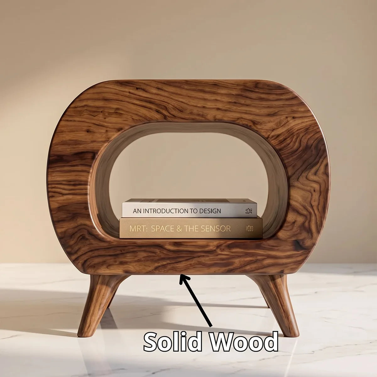 Organic Curved Nightstand with Open Shelf Storage TH003-3502
