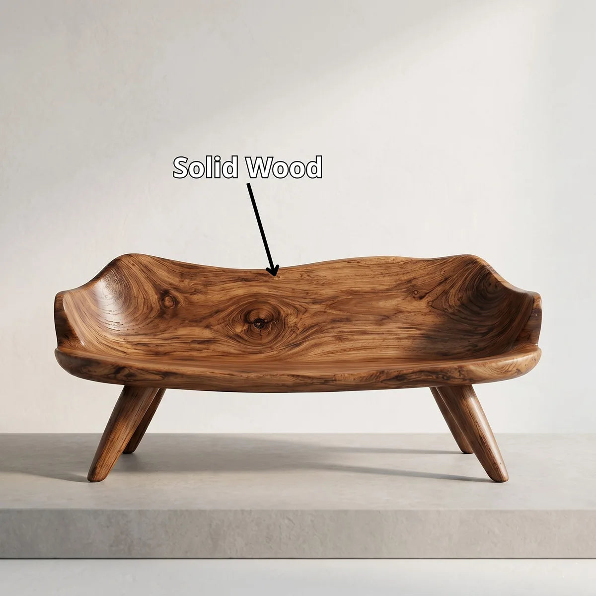 Contemporary Sculptural Bench with Hand-Carved Organic Form TH003-4142