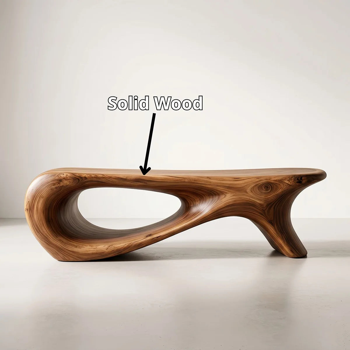 Organic Modern Wood Bench, Sculptural Entryway & Garden Seating TH003-2493