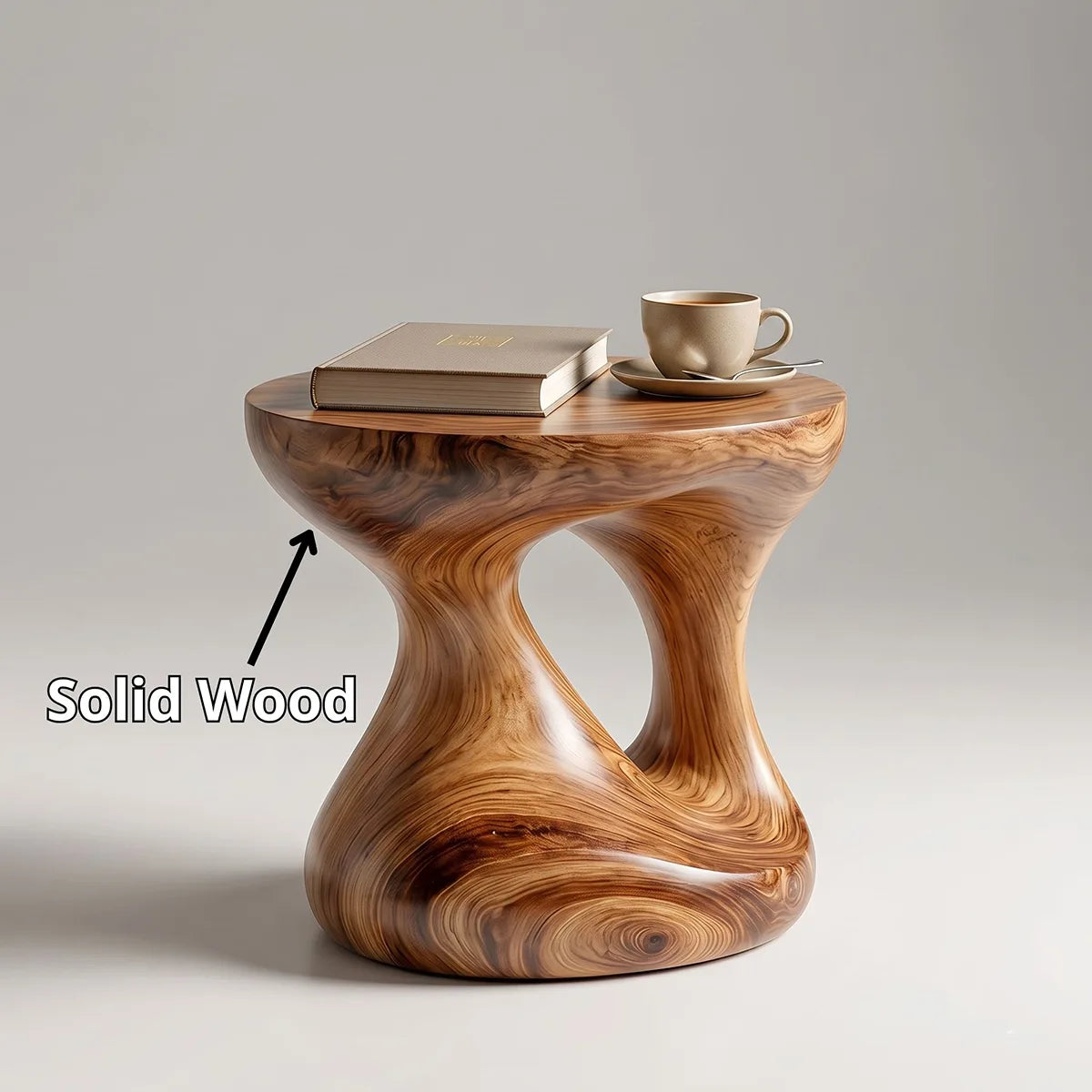 Organic Sculptural End Table with Fluid Open-Center Design TH003-2907