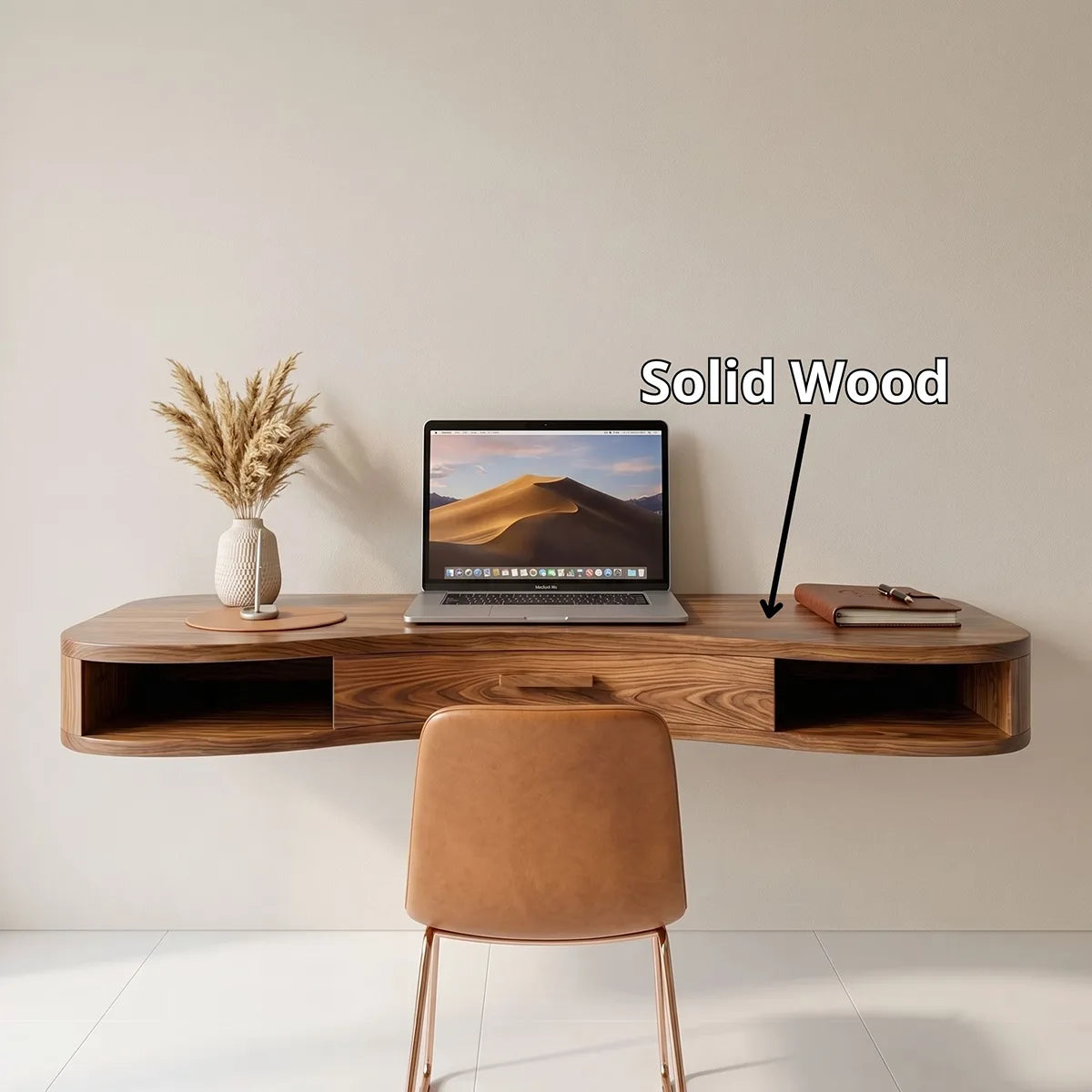 Curved Floating Desk | Modern Wall Mounted Home Office Desk TH003-1100