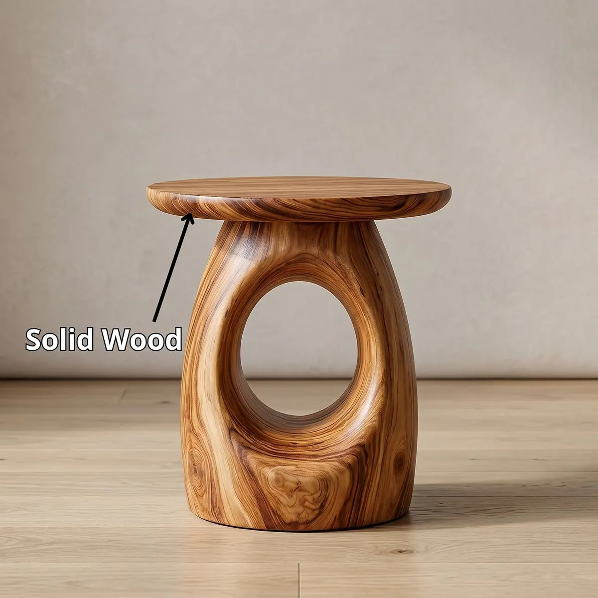 Organic Hollow End Table, Modern Sculptural Side Table for Living Room TH003-7576