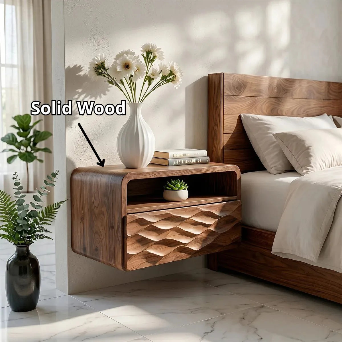 Floating Nightstand | Modern Wall Mounted Bedside Table TH003-9923