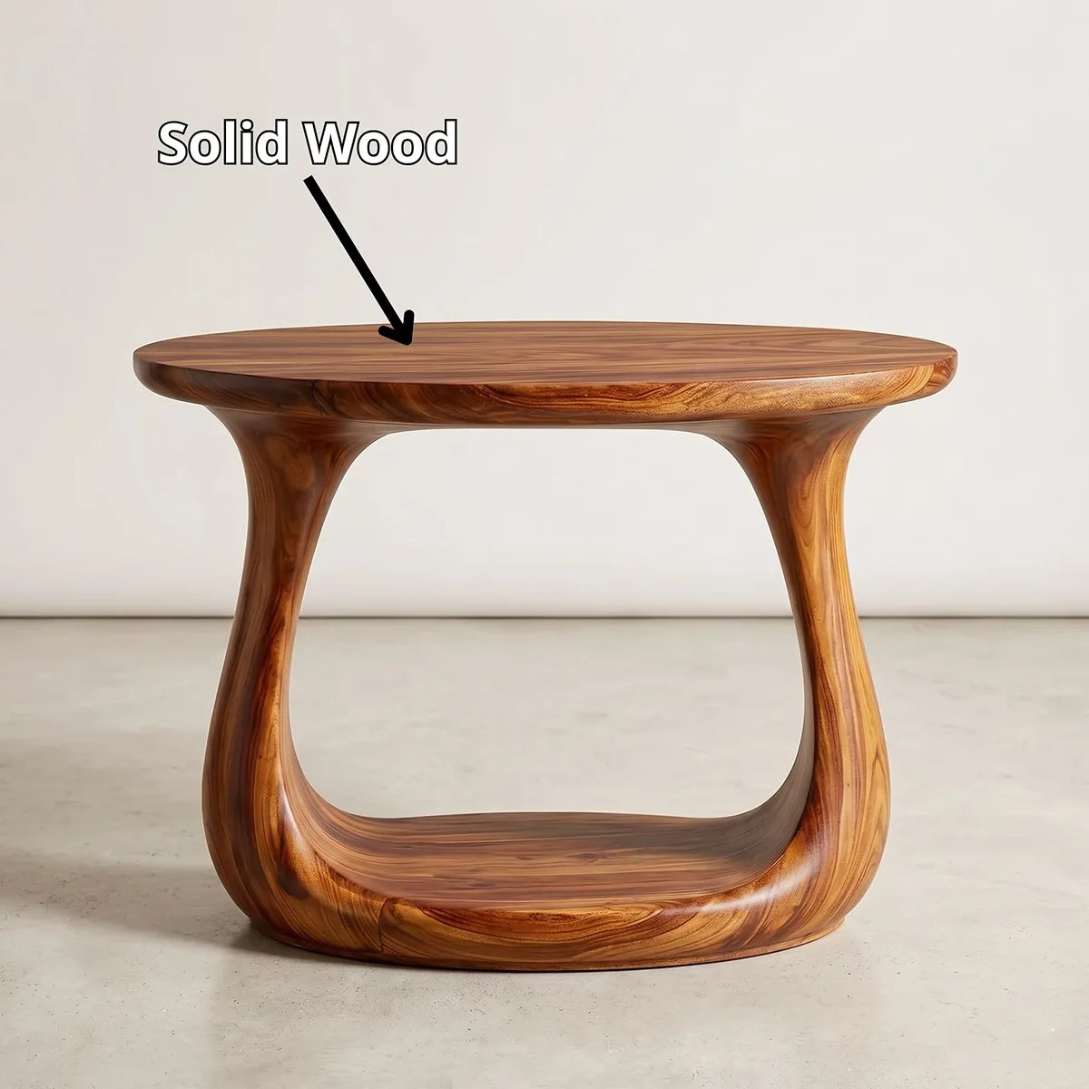 Modern Open Base End Table with Sculptural Curved Design TH003-3007