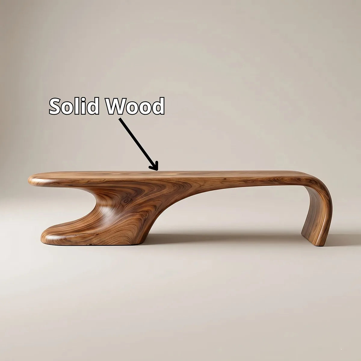 Organic Modern Sculptural Entryway Bench with Flowing Architectural Form TH003-8639