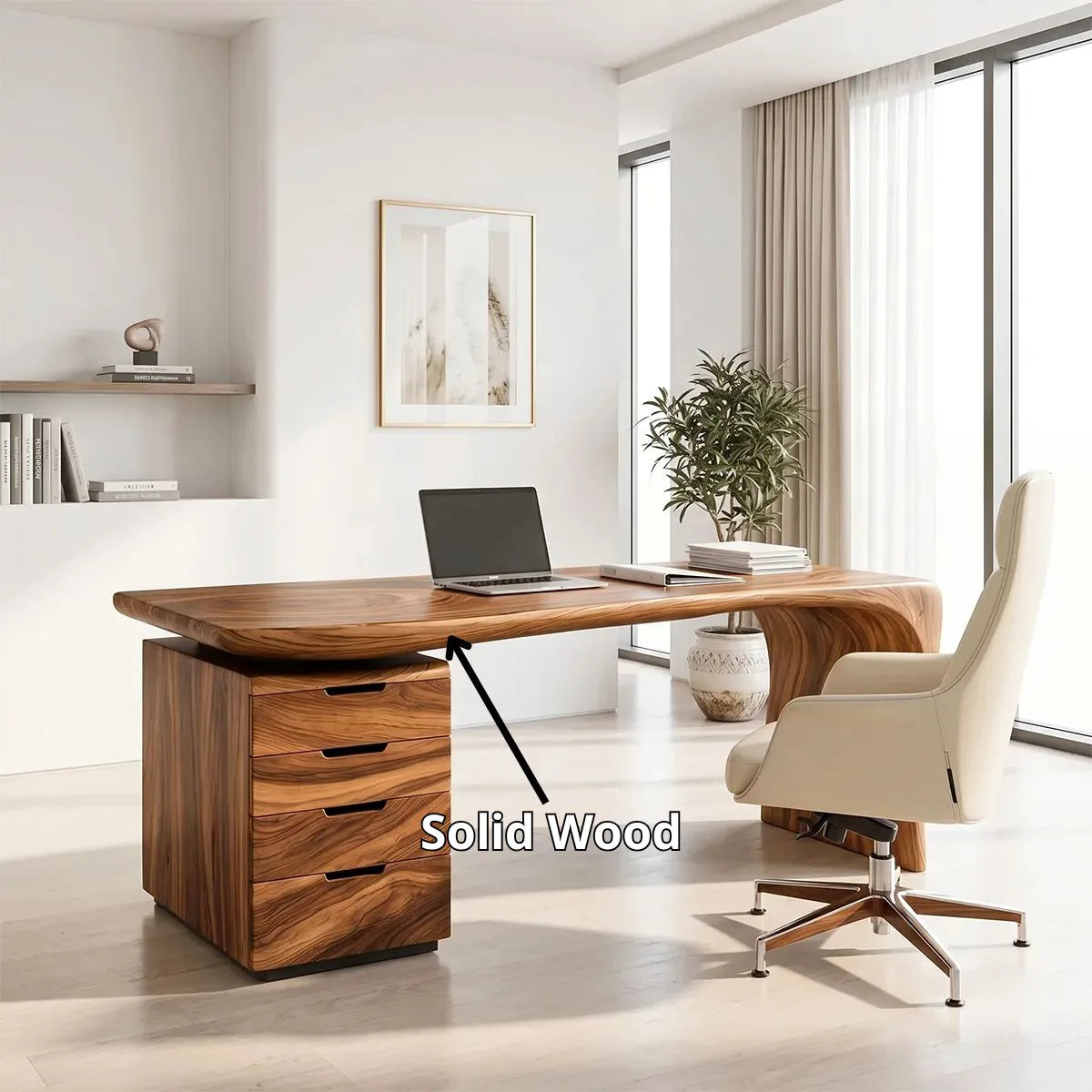 Executive Office Desk with Storage Drawers | Modern Luxury Desk TH003-2837