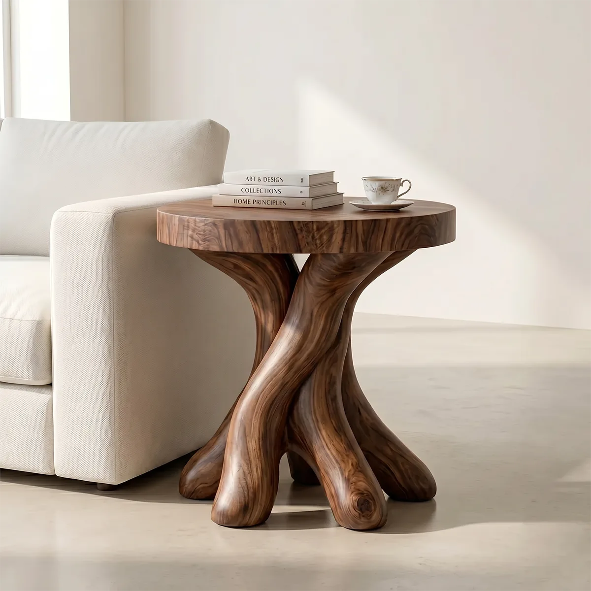 Twisted Root Solid Wood Side Table | Sculptural End Table TH003-6899