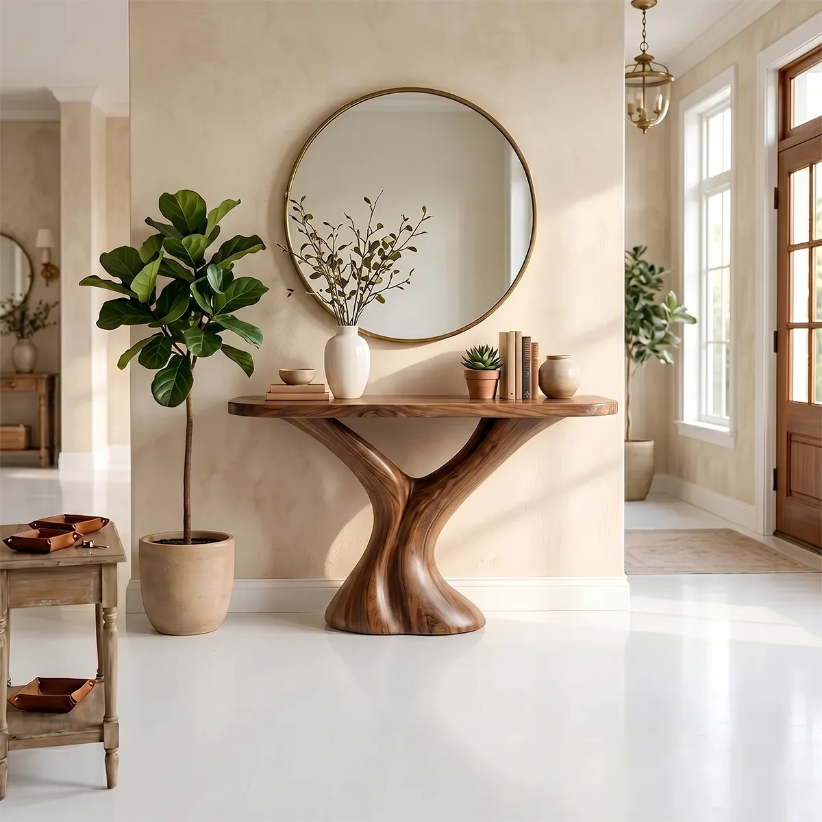 Handcrafted Wooden Console Table, Hallway Table for Modern Home