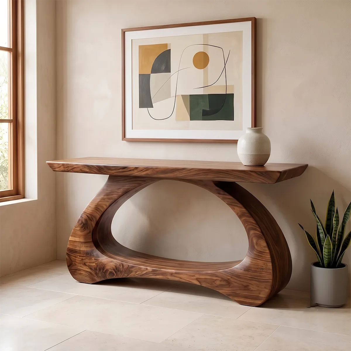 Modern Organic Console Table | Sculptural Entryway Hallway Sofa Table TH003-2093