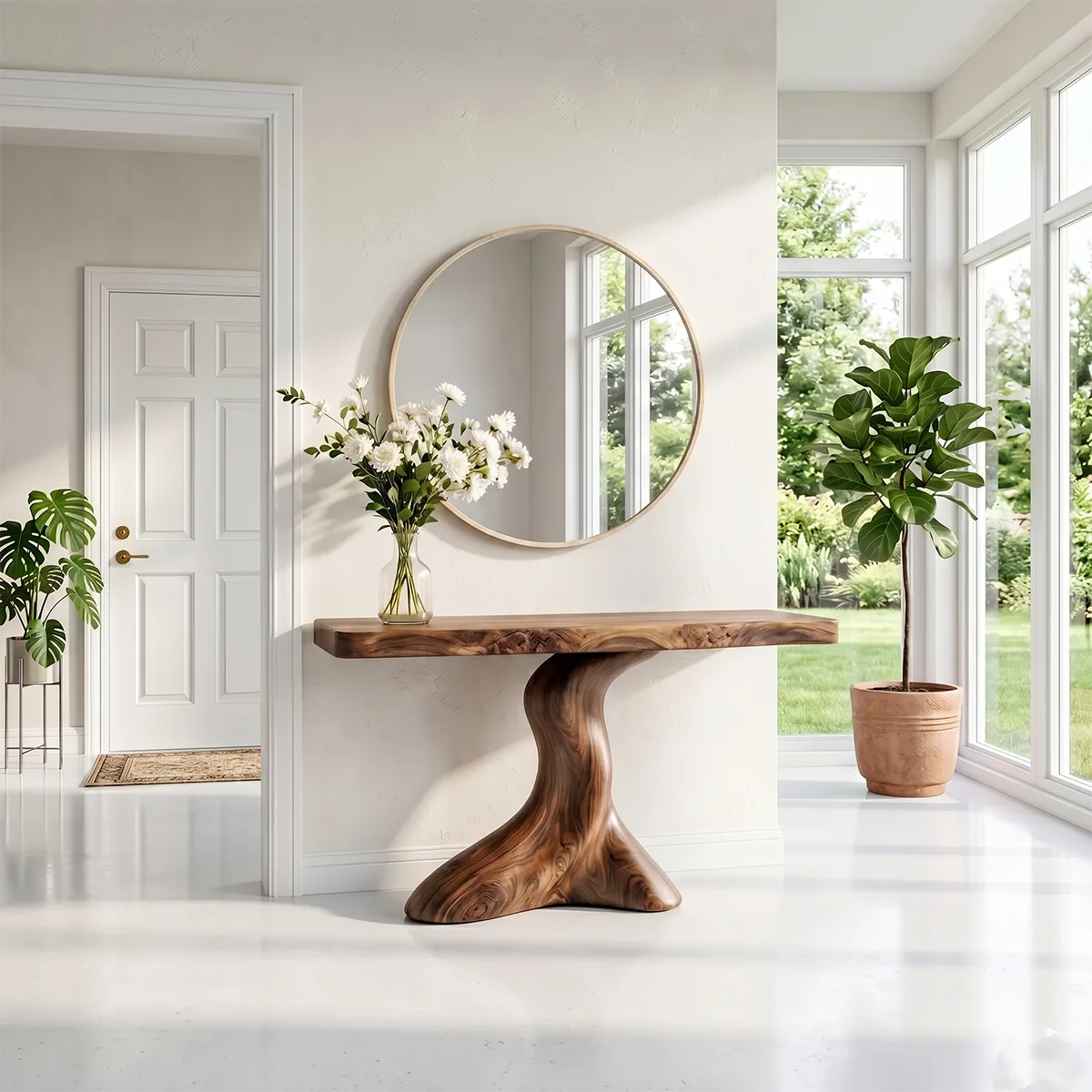Organic Solid Wood Console Table – Luxury Hallway Accent