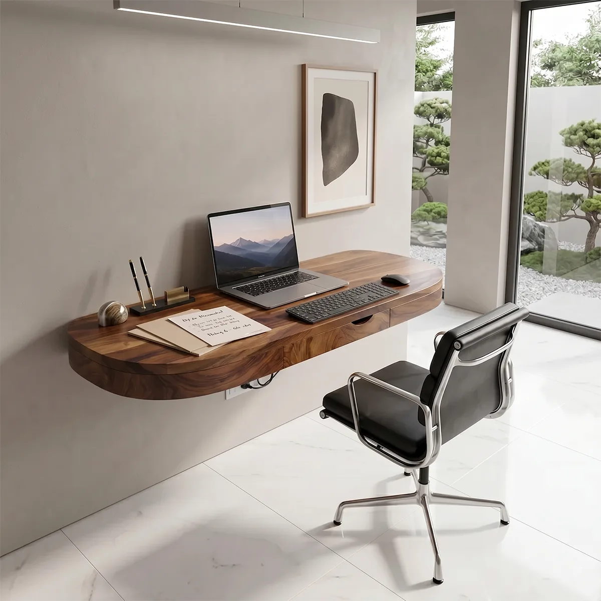 Floating Wall Desk with Drawer | Modern Space-Saving Office Desk TH003-5472
