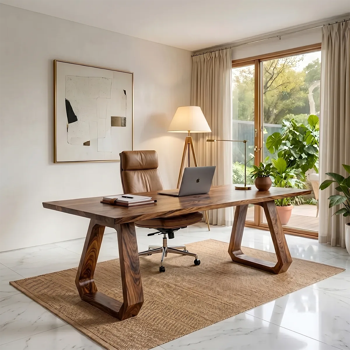 Modern Executive Desk | Geometric Contemporary Office Desk TH003-6396